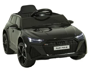 Auto na Akumulator Audi RS-6 4x4 EVA Skóra CAR-M-12-CZARNY - Pojazdy elektryczne dla dzieci - miniaturka - grafika 1