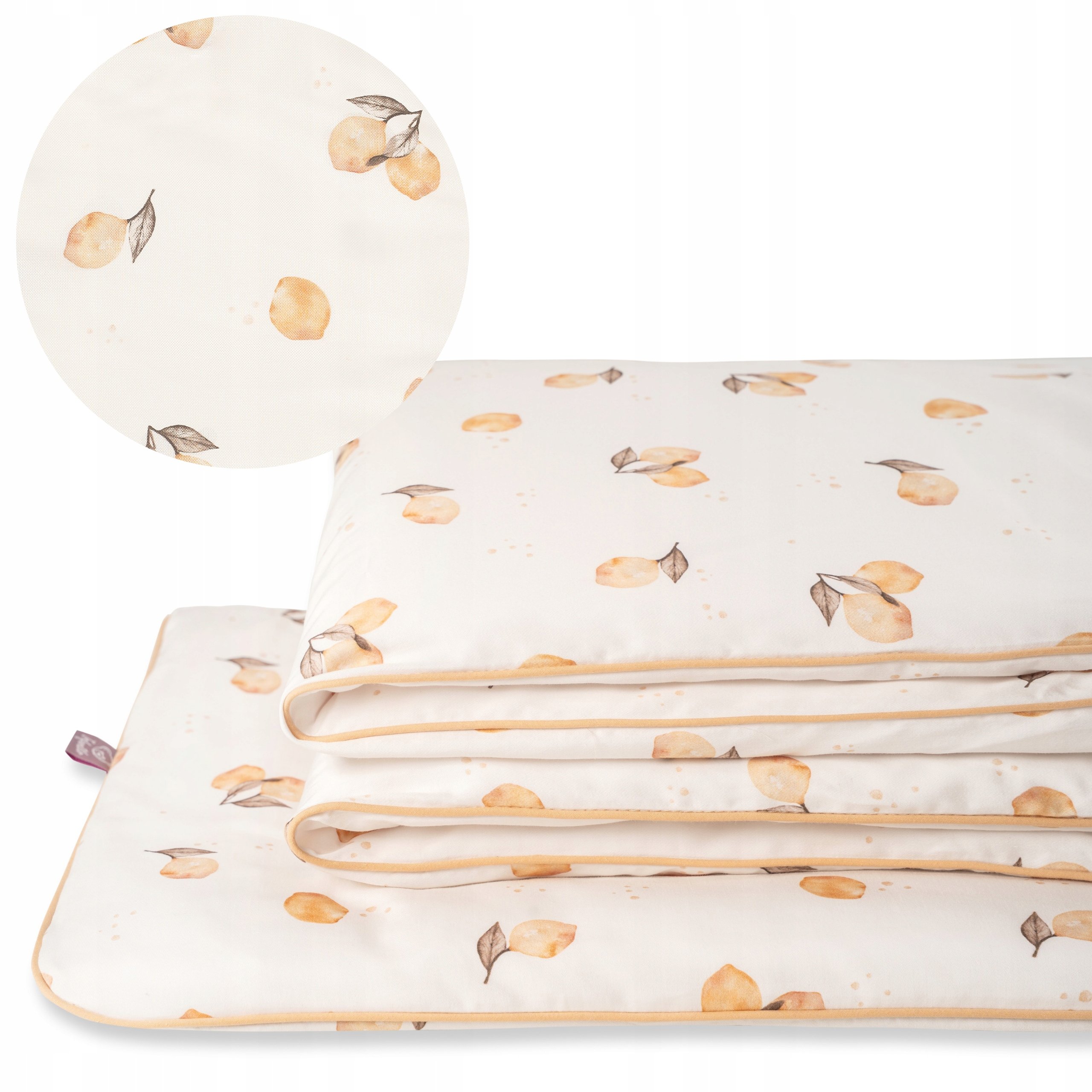 Pościel Do Łóżeczka Bawełna Satynowa 120X90 Z Ozdobną Wypustką 2-elementowa