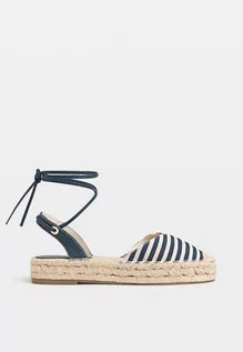 Espadryle damskie - Stradivarius Wiązane espadryle w paski  Dwukolorowy 36 - grafika 1