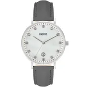 Zegarki damskie - Srebrny damski zegarek na szarym pasku PACIFIC X6090-05 - miniaturka - grafika 1