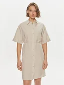 Sukienki - Calvin Klein Sukienka koszulowa K20K206697 Beżowy Relaxed Fit - miniaturka - grafika 1
