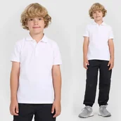 Koszulki dla dziewczynek - Koszulka Chłopięca 4F T-shirt Polo Z Kołnierzem Biały 4FJWAW25TPTSM614 Biały 158 - miniaturka - grafika 1