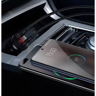 Baseus ładowarka samochodowa 2x USB 45 W 5 A Quick Charge 3.0 Huawei SCP z ekranem LCD szary (CCBX-B0G) - Ładowarki samochodowe - miniaturka - grafika 8