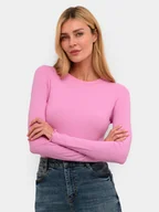 Bluzki damskie - Kaffe Bluzka Drew 10507196 Różowy Slim Fit - miniaturka - grafika 1