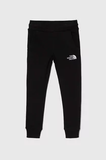 Spodnie i spodenki dla dziewczynek - The North Face spodnie dresowe bawełniane dziecięce DREW PEAK LIGHT JOGGERS kolor czarny gładkie - grafika 1