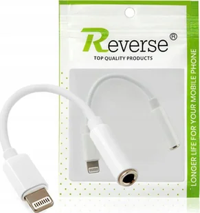 Revers Adapter Przejściówka Złącze Lightning do Mini Jack 3,5mm Biały do iPhone - Adaptery i przejściówki - miniaturka - grafika 1