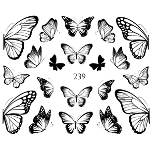 Naklejki wodne na paznokcie CZARNY MOTYL - 239 - Sztuczne paznokcie i akcesoria - miniaturka - grafika 2
