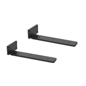 Zawiasy, okucia i inne akcesoria - Wytrzymałe wsporniki ścienne w kształcie litery L do półek DIY, 20 cm, opakowanie 2 szt. (czarne) - miniaturka - grafika 1