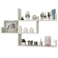 Półki do salonu - Półka wisząca ścienna regał na książki biały PTU nowe - miniaturka - grafika 1