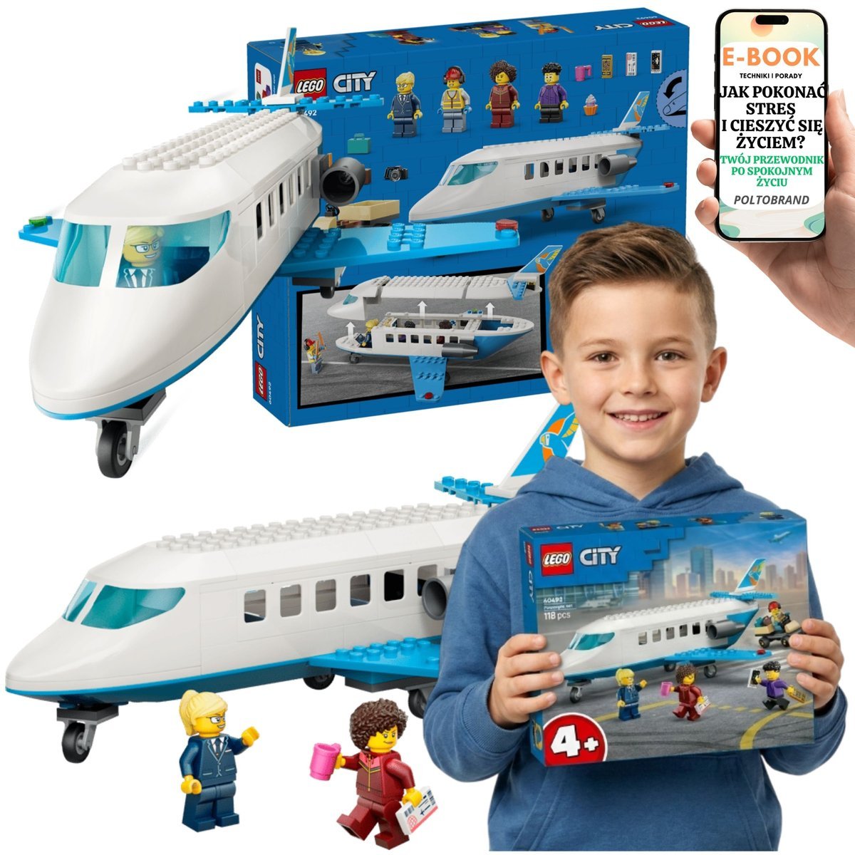 LEGO City Samolot Pasażerski Samolot Lotnisko LEGO (60492) + E-BOOK-1