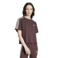 Koszulki sportowe damskie - Koszulka damska adidas Essentials 3-Stripes Single Jersey Crop Top - miniaturka - grafika 1