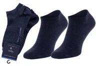 Skarpetki męskie - TOMMY HILFIGER SKARPETKI STOPKI 2 P JEANS 342023001 356 - Rozmiar: 43-46 - miniaturka - grafika 1