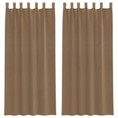 Zasłony - vidaXL Zasłony woalowe z pętelkami 2 szt. Jasnobrązowe 140x225 cm - miniaturka - grafika 1