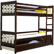 Łóżka dla dzieci i młodzieży - Łóżko Piętrowe Kacper Dolmar Sosna Barwiona na Olchę, Seledyn - miniaturka - grafika 1