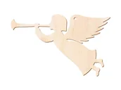 Ozdoby bożonarodzeniowe - PartyShow Zawieszka drewniana Aniołek - 10,5 cm - 1 szt. DBN-A02 - miniaturka - grafika 1