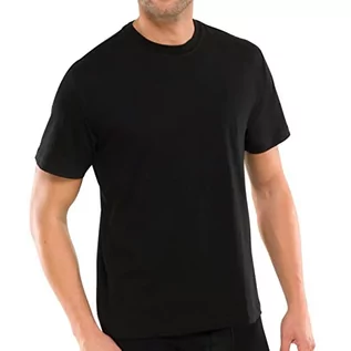 Koszulki męskie - Schiesser Męski T-shirt podkoszulek (2 sztuki), czarny (000-schwarz), 3XL - grafika 1