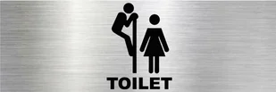 Tabliczka aluminiowa na drzwi TOILET TOALETA 15x10 Nierdzewna - Tablice i flipcharty - miniaturka - grafika 1