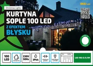 Oświetlenie świąteczne - Multimix.pl Kurtyna Sople LED 4,25 m 100 LED z efektem FLASH na zewnątrz możliwość łączenia oświetlenie świąteczne NR 1777 Niebieski błyska zimny biały) OLED-100/G/S/5M/N - miniaturka - grafika 1