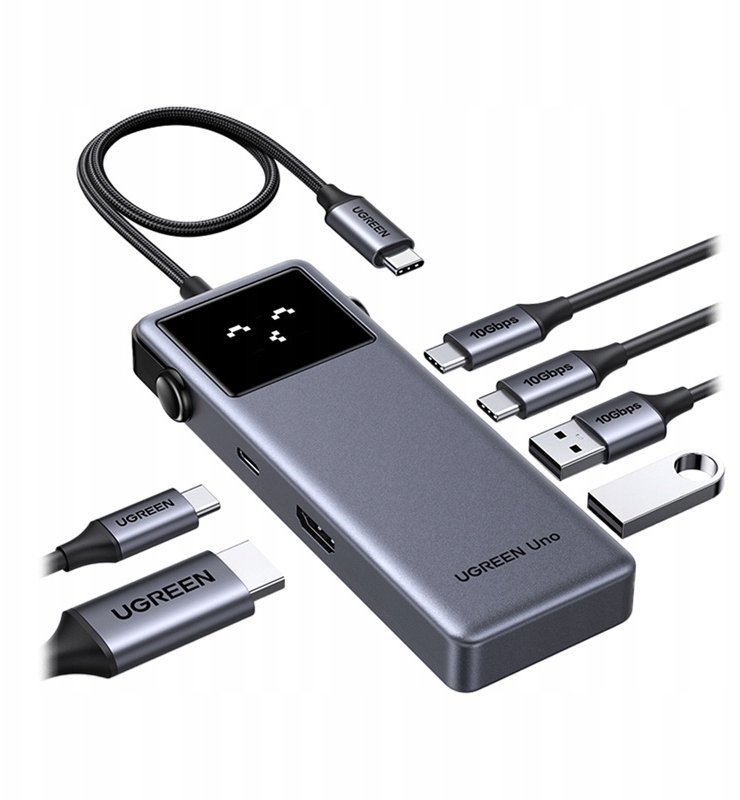 HUB USB Ugreen Hub UGREEN CM889 6w1 USB-C do HDMI, 4K 3x USB, PD 100W 75177
