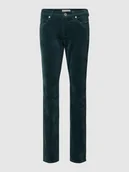 Spodnie damskie - Jeansy o kroju slim fit z 5 kieszeniami - miniaturka - grafika 1