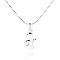 Biżuteria dla dzieci - 925 Srebrny łańcuszek 40cm ANIOŁEK DEDYKACJA L1Z49 - miniaturka - grafika 1