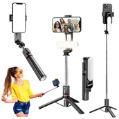 Selfie stick - KIJEK DO SELFIE STICK LAMPA STATYW TELEFON PILOT - miniaturka - grafika 1