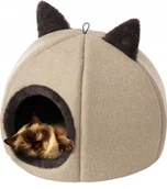 Legowiska dla kotów - DOGGY R2 KITTY HEAD BEŻOWY - miniaturka - grafika 1