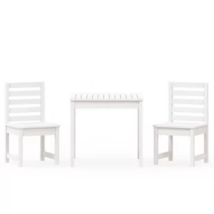 3-cz. zestaw mebli ogrodowych bistro, biały, drewno sosnowe vidaXL - Meble ogrodowe - miniaturka - grafika 3