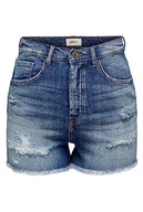 Spodenki damskie - Bestseller A/S Damskie szorty ONLJENNA EX HW RAW DNM AZG111, Medium Blue Denim, XL, niebieski (medium blue denim), XL - miniaturka - grafika 1