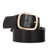 Paski - Klasyczny Pasek Damski VerMari Skórzany Czarny 4 cm - miniaturka - grafika 1