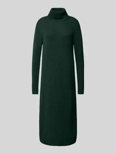 Sukienka z dzianiny o kroju relaxed fit z golfem i rozcięciami model ‘JULIANA’ - Sukienki - miniaturka - grafika 1