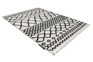 Dywany - Dywan BERBER SAFI N9040 biały / Frędzle berberyjski marokański shaggy czarny 240x330 cm - miniaturka - grafika 1