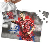 Puzzle - PUZZLE - Robert Lewandowski WZORY DLA MAŁEGO PIŁKARZA 120el + WORECZEK - miniaturka - grafika 1