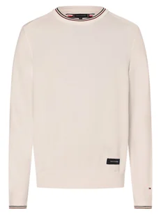Tommy Hilfiger Męski sweter z dzianiny Mężczyźni Bawełna biały jednolity, M - Swetry męskie - miniaturka - grafika 1