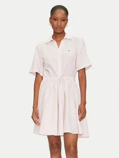 Tommy Hilfiger Sukienka koszulowa Ess WW0WW44672 Różowy Regular Fit - Sukienki - miniaturka - grafika 1