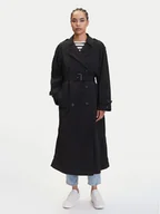 Płaszcze damskie - Tommy Hilfiger Trencz WW0WW45632 Czarny Oversize - miniaturka - grafika 1