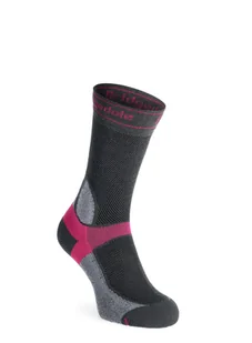 Skarpety rowerowe damskie Bridgedale MTB Summer Weight T2 Coolmax Sport Boot - dark grey/pink - Skarpetki kolarskie - miniaturka - grafika 1