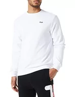 Bluzy męskie - FILA Bluza męska BRUSTEM Crew, jasna biel, XL, Bright White, XL - miniaturka - grafika 1