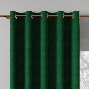 Zasłona gotowa welurowa na przelotkach, rozmiar 140x250 cm, kolor butelkowa zieleń - Zasłony - miniaturka - grafika 1