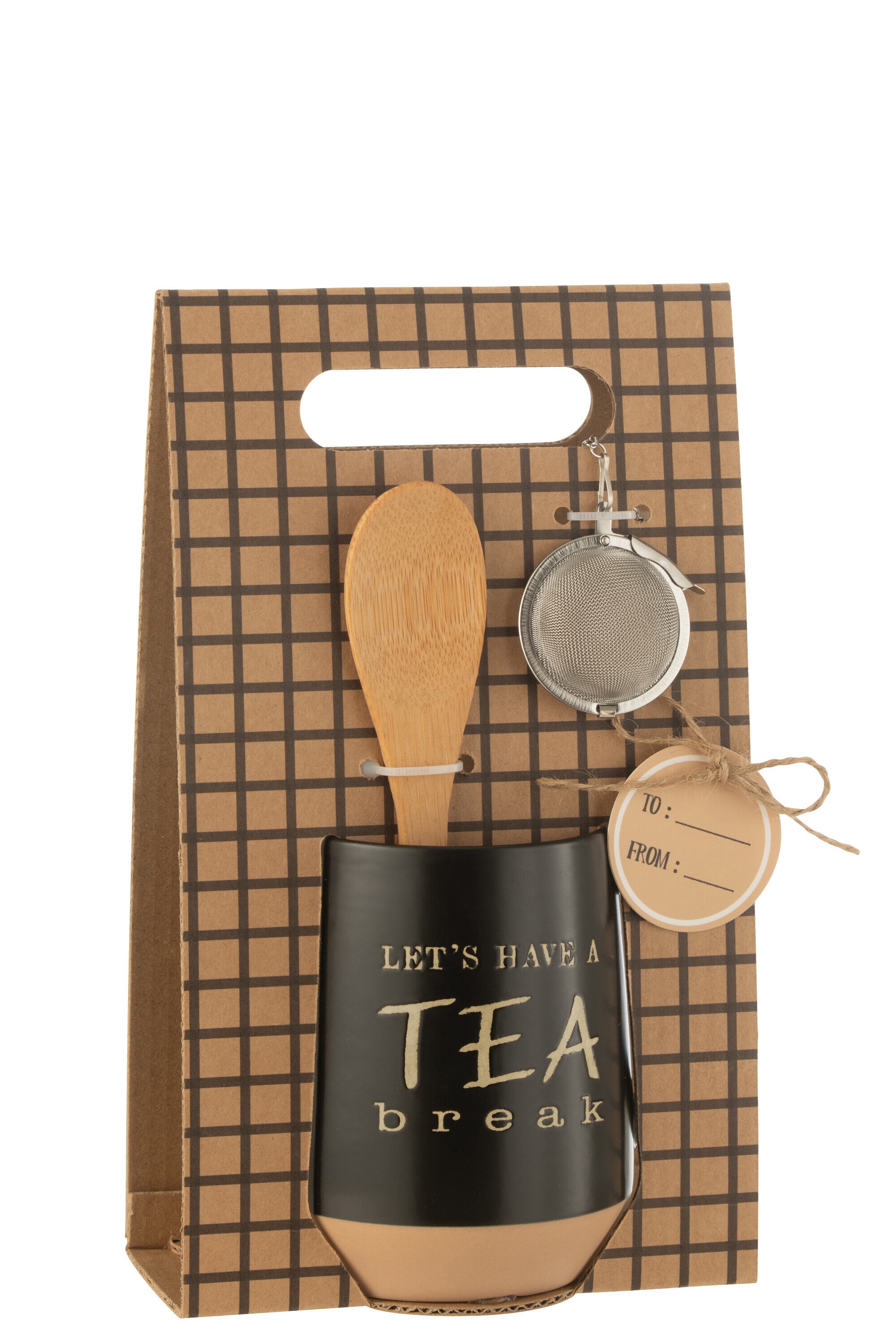 Filiżanka+Łyżeczka+Kulka Do Herbaty Ceramiczna Czarna