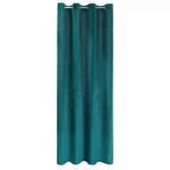 Zasłony - Euro Firany Zasłona Velvet Lussi 140 x 250 Ciemnoturkusowy 1219778 - miniaturka - grafika 1