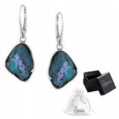 Kolczyki - Kolczyki srebrne polerowane pr. 925 Piryt Zielony - miniaturka - grafika 1