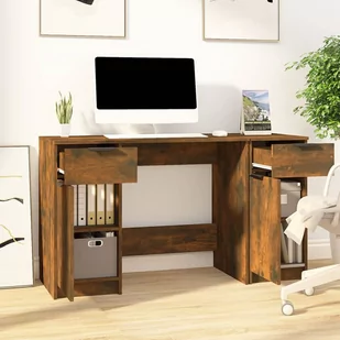 Biurko z szafką boczną, przydymiony dąb materiał drewnopochodny! - Biurka - miniaturka - grafika 4