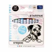 Starpak Kredki Wosk 12 kolorów Starpak Doggy pudełko 12/144 - Przybory szkolne - miniaturka - grafika 1