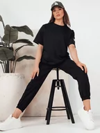 Dresy damskie - Komplet damski dresowy RIZNA czarny Dstreet AY1032-L - miniaturka - grafika 1