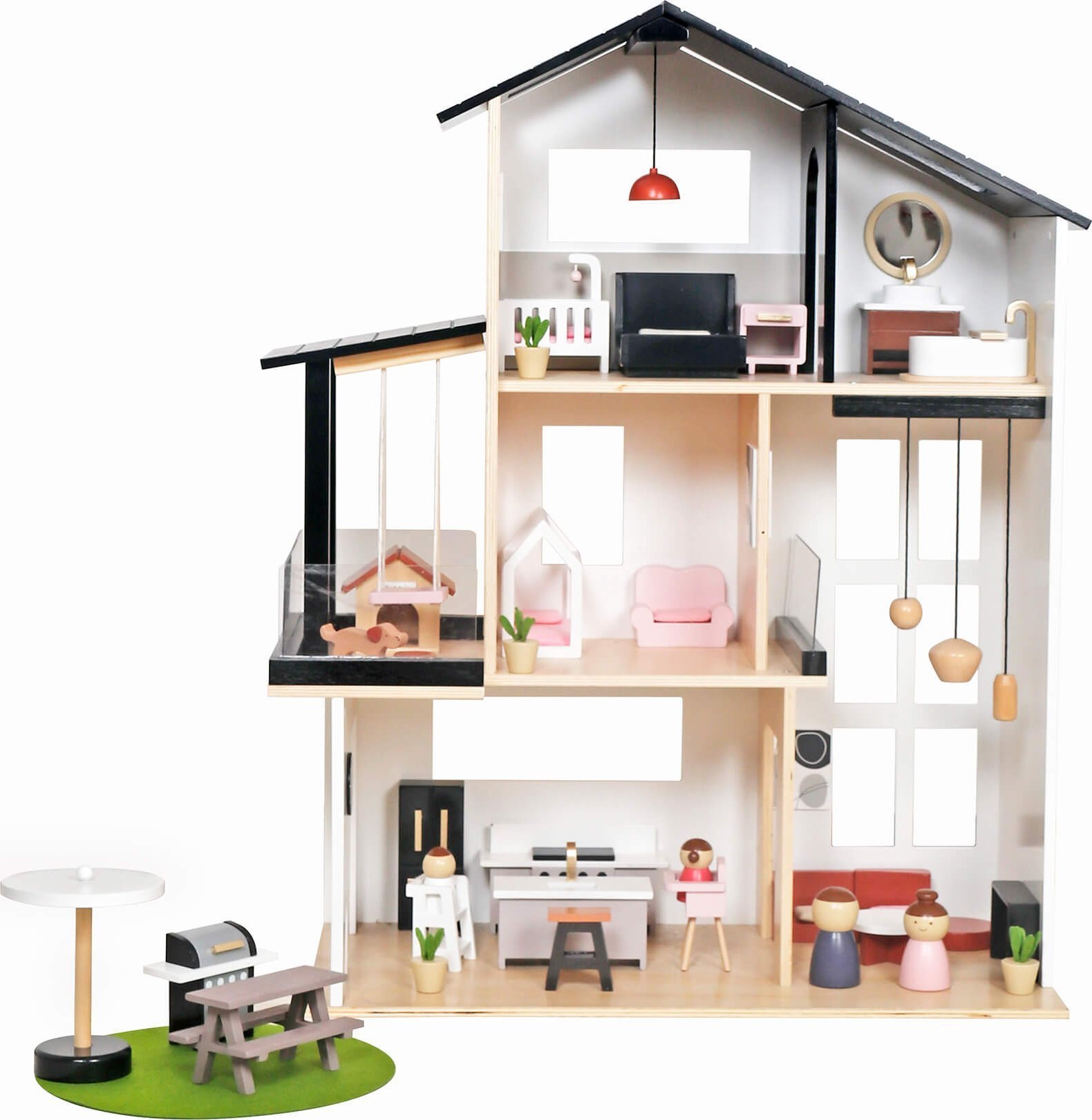 Ecotoys Drewniany domek dla lalek Uniwersalny