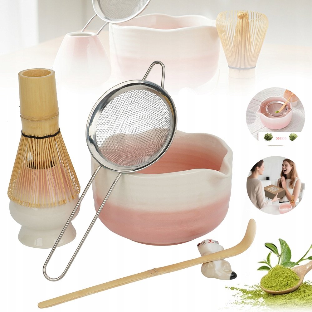 Zestaw Matcha Z Miską I Sitkiem Stal Nierdzewna Do Domu