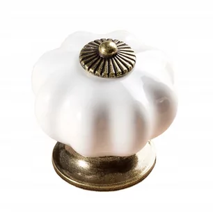 Gałka meblowa dynia porcelanowa biała GDYNPORB - Klamki - miniaturka - grafika 1