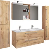 Szafki łazienkowe - umywalka do mebli łazienkowych Budasi Dąb miodowy W. 150 x S. 178 x G. 46 cm - miniaturka - grafika 1