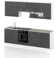Meble kuchenne - Meble Kuchenne Szary Połysk Marocco Młodzieżowe 2.6m Nowoczesne Modułowe - miniaturka - grafika 1